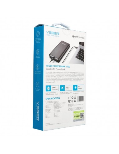 Powerbank T100 Veger 20 000mAh 100W