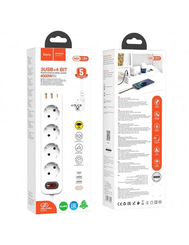 Steckdosenleiste 4-Fach + 2xUSB + Type-C