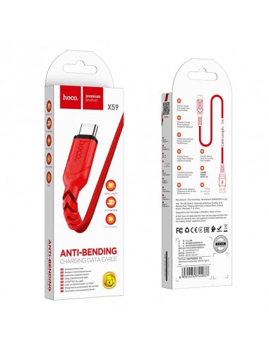 USB zu Type-C 3A VICTORY X59 1 Meter rot