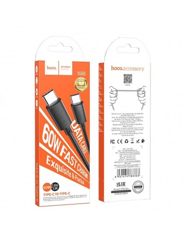 Typ C auf Typ C PD 3A 60W X88 1 m schwarz